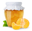 Orange jam isolated on white