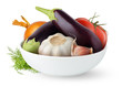 Fresh vegetables in a bowl isolated on white Fresh vegetables in a bowl isolated on white