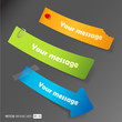 Set of colored ribbons on paper.