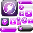 Power plug violet high-detailed icons.