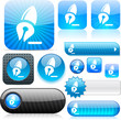 Pen blue high-detailed icons.