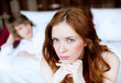 couple in disagreement in bedroom couple in disagreement in bedroom