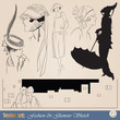 elegant vintage fashion illustrations, sketch and portraits elegant vintage fashion illustrations, sketch and portraits