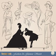 elegant vintage fashion illustrations, sketch and portraits elegant vintage fashion illustrations, sketch and portraits