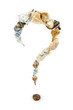 Question Mark made of Several Shells. Summer Theme Question Mark made of Several Shells. Summer Theme
