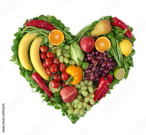 Photo: Heart of fruits and vegetables Heart of fruits and vegetables