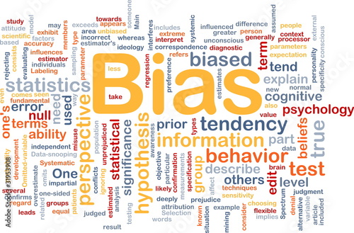 Illustration: Bias is bone background concept Bias is bone background concept