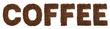 COFFEE shape made from coffee beans