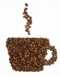 Cup shape made from coffee beans