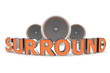 Three Speakers - Surround Bent in Orange Three Speakers - Surround Bent in Orange