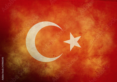 Illustration: Grunge Turkish Flag Grunge Turkish Flag