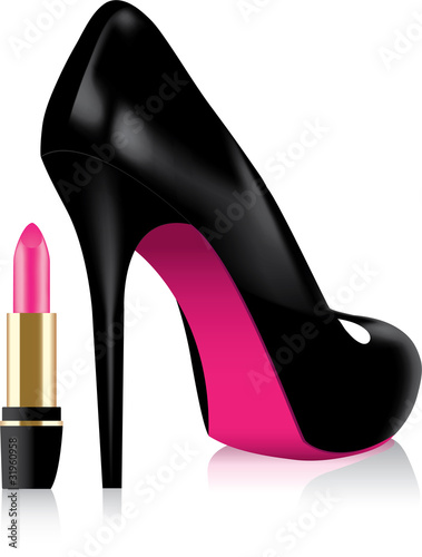Vector: vector high heel shoe and a lipstick vector high heel shoe and a lipstick