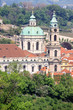 Spring Prague St. Nicholas' Cathedral with the green Nature
