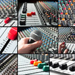 Audio mixer tileset with microphone and sliders