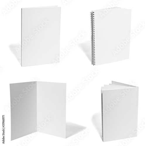 Photo: leaflet notebook textbook white blank paper template leaflet notebook textbook white blank paper template
