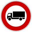 Einfahrt verboten für Lkws,  Verkehrsschild