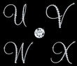 Graceful diamond alphabetic letters. Vector set 6