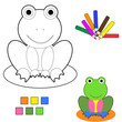 coloring book sketch with frog coloring book sketch with frog