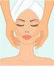 girl in spa salon takes a facial massage