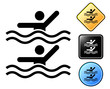 Synchronized swimming pictogram and signs