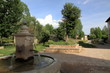 Old stone bridge and fountain Miravete de la Sierra  Teruel