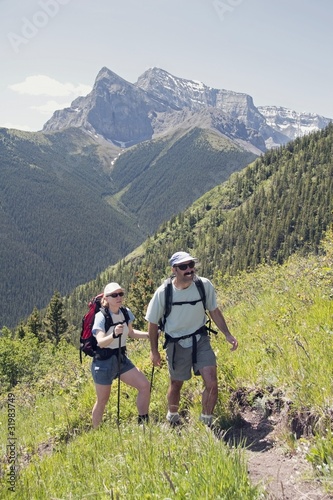 Photo: Couple Hiking Centennial Ridge,Kananaskis Country,AB,Canada Couple Hiking Centennial Ridge,Kananaskis Country,AB,Canada