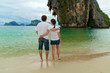 Romantic couple on beach vacation