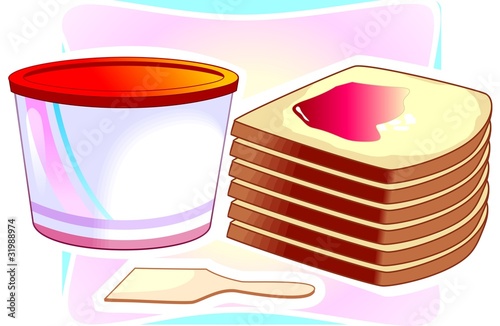 Illustration: fasting food with bread and paste fasting food with bread and paste