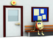 3d character  having teeth pain in hospital