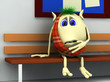 3d character  having teeth pain in hospital