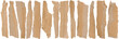 Pieces of torn brown corrugated cardboard Pieces of torn brown corrugated cardboard