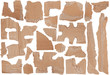 Pieces of torn brown corrugated cardboard Pieces of torn brown corrugated cardboard