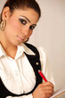 businesswoman on a white background