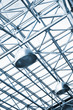 lamps and metallic girders, glass ceiling of industrial building lamps and metallic girders, glass ceiling of industrial building