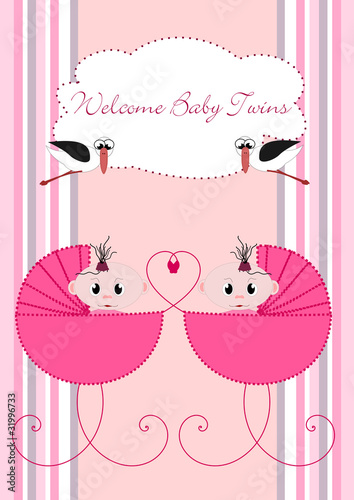 Illustration: Welcome Baby Twins Welcome Baby Twins