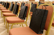 Paper bags on chair