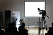 Blank screen at conference.