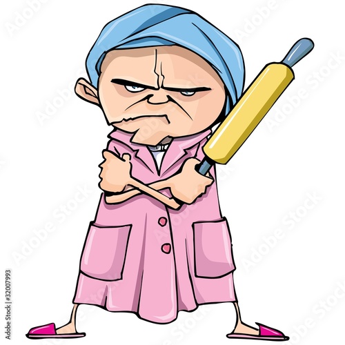 old lady cartoon clip art. Cartoon of mean old woman with