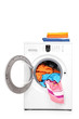 A studio shot of a washing machine