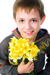 Cute little boy giving flowers Cute little boy giving flowers