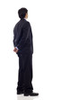 Asian Businessman from the back looking at something Asian Businessman from the back looking at something