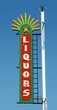 Vintage neon sign, old route 66