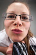 Beautiful woman kissing you