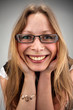 Beautiful smiling woman in glasses