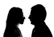Silhouette of loving couple