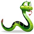 Serpente Cartoon-Green Snake Cartoon-Vector