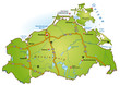 Mecklenburg-Vorpommern mit BAB in SVG grün