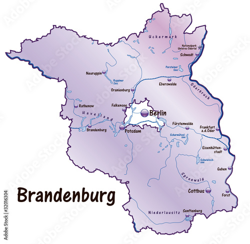 Vektor: Brandenburg als Übersicht flieder Brandenburg als Übersicht flieder