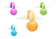 vector set of multicolored glossy tag labels vector set of multicolored glossy tag labels
