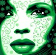 Viso Donna Verde Natura-Woman's Face Green Nature-Vector